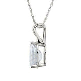 0.50 CTW Diamond Solitaire Pendant Pear Cut Solid 14k White Gold Necklace VS2