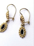 Women's Necklace Earrings Set 18K Yellow Gold Natural Sapphires 16'