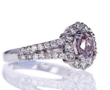 1.39 CT Natural Fancy Purplish Pink Color Diamond Ring GIA Certified Oval Cut