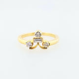 Genius Diamond Ring 18k Yellow Gold Natural Round Cut Stones Size 5.75