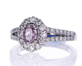 1.39 CT Natural Fancy Purplish Pink Color Diamond Ring GIA Certified Oval Cut