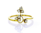 Diamond Ring 18K Yellow Gold 0.29 CT H / VS2  Natural Round Cut Dainty Flower