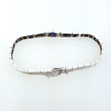 Bracelet Antique Vintage 18K White Gold 1.30CTNatural  Blue Sapphires Art Deco