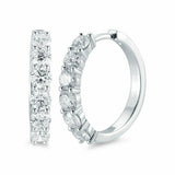 Diamond Hoop Earrings 14k White Gold Genuine Diamonds 0.80 CTW G-H Color