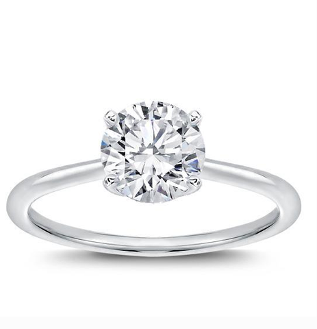 Diamond Engagement Ring Natural Round Cut 0.72 CT J  VVS1 Clarity GIA Certified