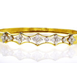 Diamond Bracelet 18K Yellow Gold Natural Round Cut 1.75 CTW Bangle Style