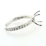 Diamond Ring Solitaire Engagement Diamond Ring Setting 0.73 CTW 14k White Gold