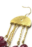 Natural Diamond Rubi Drop Earrings 18k Gold Red Color Certified 17 Gram