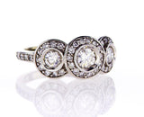 1.20 CT G/ SI1 Natural Diamond Ring 3 Stones 14k Gold Round Cut Brilliant Size 7