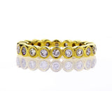 Diamond Ring 14K White Gold 0.84 CTW Infinity Bezel Set Round Cut Band G SI1