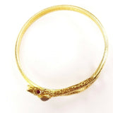 Diamond Bracelet Gold Serpent with Ruby Eyes Rare Vintage Estate 18k Solid Gold