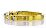 14K Yellow Gold Diamond Ring Entirely Band Natural Round Cut 0.32CT G SI1 Size 6