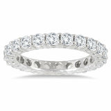 1.50 CTW Natural Diamond Eternity Band Ring Round Cut Certified 14k White Gold