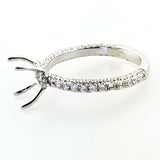 Diamond Ring Solitaire Engagement Diamond Ring Setting 0.73 CTW 14k White Gold