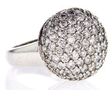 Cocktail Natural Diamonds Ring 14k White Gold Round 3.50 CT F-G Color VS2
