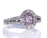 1.39 CT Natural Fancy Purplish Pink Color Diamond Ring GIA Certified Oval Cut