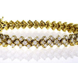 10 CT Diamond TENNIS BRACELET F/VS2 14K Yellow Gold Natural Round Cut Brilliant