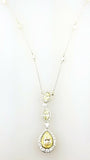 Fancy Yellow Natural Diamond Pendant Necklace 18" 18k White Gold 2.70 CTW