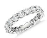Eternity Band 18K White Gold Natural Round Diamond Ring 4 CTW F VS2 Certified