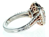 Rare Natural Fancy Green Pear Cut 18k Gold Diamond Ring GIA Certified 3.40 CTW