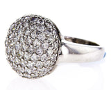 Cocktail Natural Diamonds Ring 14k White Gold Round 3.50 CT F-G Color VS2