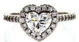 1.37 CT G /SI2 Natural Diamond Ring 14K White Gold GIA Certified Heart Shape Cut