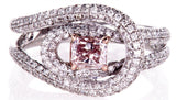 1.50 CT Natural Fancy Pink Diamond Ring 18k Gold GIA Certified Radiant Cut