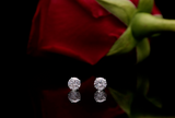 1 CT Natural Diamond Stud Earrings 14k White Gold Round Cut GIA Certificate
