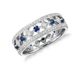 Gala Sapphire and Diamond Eternity Ring in 18k White Gold