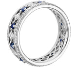 Gala Sapphire and Diamond Eternity Ring in 18k White Gold