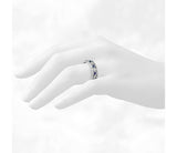 Gala Sapphire and Diamond Eternity Ring in 18k White Gold