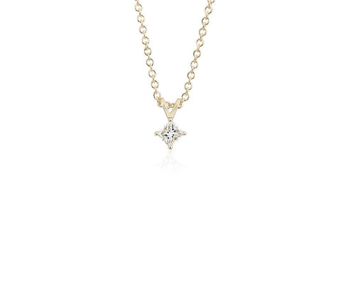 Princess-Cut Diamond Solitaire Pendant in 14k Yellow Gold (1/4 ct. tw.)