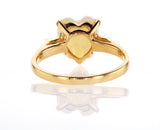 Opal Stone Heart and Emerald Engagement Ring 14K Yellow Gold Ring Retail $2,000