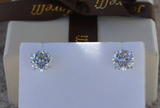 1 CT Studs Earrings 14K Natural Round Cut Diamonds Matched Pair GIA Certified
