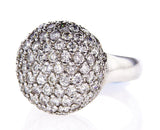 Cocktail Diamonds Ring14k White Gold Round Brilliant  3.50 CTW F-G Color VS2