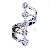1.5CT Cocktail Illusion Wedding Diamond Ring 18K White Gold Natural Brilliant size 6'