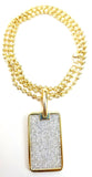 Gold Bar 14K Yellow Gold Princess Cut Diamonds Tag Pendant Necklace 14.50 CTW