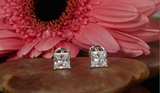 1CT H/VVS2 Studs Earrings Natural Diamond Certified 14k White Gold Princess Cut