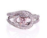 GIA Certified Natural Brilliant FANCY PINK Radiant Diamond Ring 1.50 CT 18K Gold