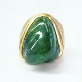 Burle Marx "Forma Livre" Carved Tourmaline and Gold Ring Vintage 1960s