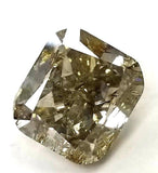 5 CT Natural Loose Diamond Fancy Brown-Yellow Petrol Color Cushion Cut GIA