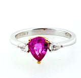 Fancy Purplish Pink Sapphire and Diamond Engagement Ring 1.20 CTW Retail $2500