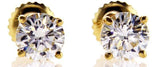 2 CT L/VVS1 Studs Earrings Natural Round Cut GIA Diamonds 14K Yellow Gold