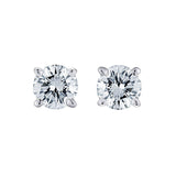 0.81 CTW Diamond Studs Earrings14k White Gold Push Back Natural Round Cut 4.5MM