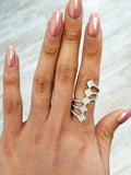1.5CT Cocktail Illusion Wedding Diamond Ring 18K White Gold Natural Brilliant size 6'
