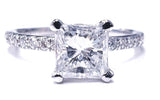 1CT F SI2 Natural Diamond 18k Gold Engagement Ring GIA Certified Princess Cut