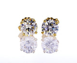 1 1/2 CT VVS2 Diamond Stud Earrings Natural Round Cut GIA Certified Yellow Gold