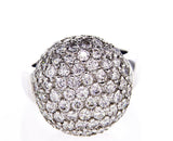 Cocktail Diamonds Ring14k White Gold Round Brilliant  3.50 CTW F-G Color VS2