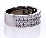 Diamond Band Ring 18k White Gold Natural Round Brilliant 1.00 CTW F Color VVS2
