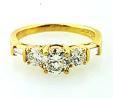 1 CT G/ I1 Natural Diamonds Round Cut Engagement Ring 18k Yellow Gold Size 7.5